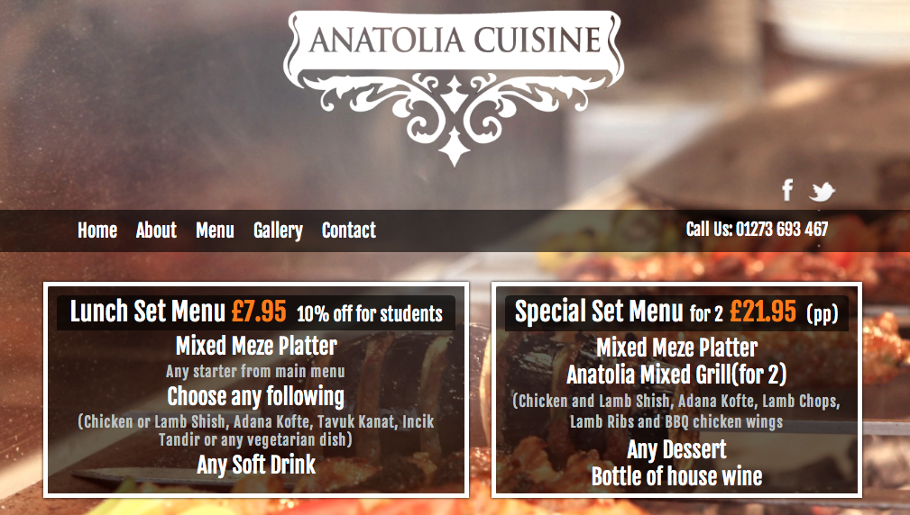 anatolia cuisine brighton - Portfolio Image