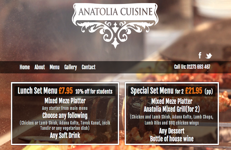 anatolia cuisine brighton - Portfolio Image